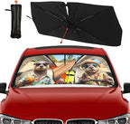 Socira Funny Sea Otters Car Windshield Sunshade Umbrella Foldable Visor Umbrella Sun Shade Cover Sunshade Front Window Cover Car Accessories Blocks Uv Rays (57" X 30")