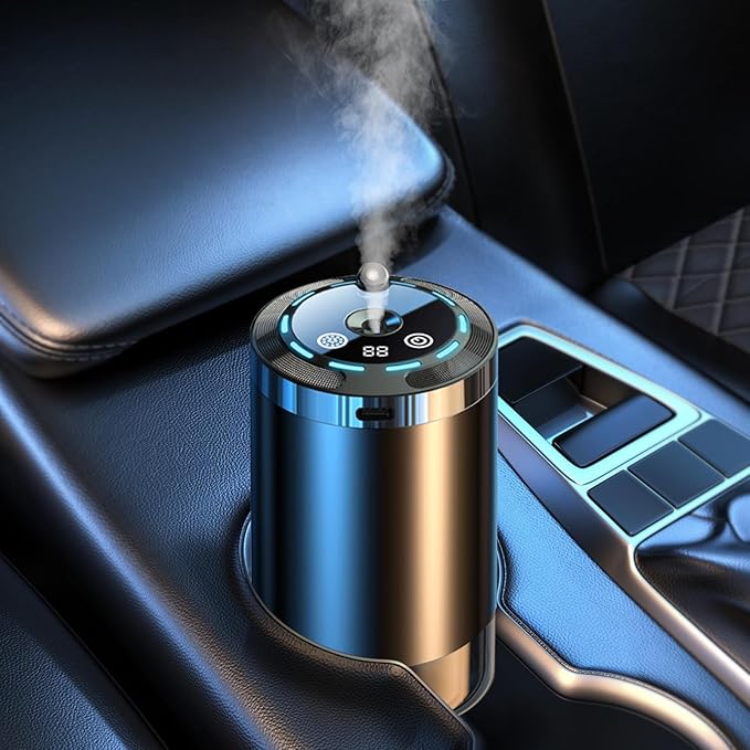 Smart Car Air Fresheners，Car Air Freshener Diffuser，Five Speed Adjustable Modes Car Fragrance，50ml Capacity Car Air Freshener，Rechargeable Car Fragrance Diffuser(Cologne)