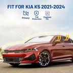 Car Window Shades for KIA K5 2021-2024 Accessories - Full Set 8PCS Side Window Sunshades with Memory Frame & Blackout Fabric, Privacy UV Shield for Camping/Travel