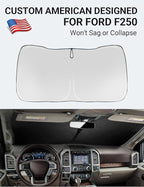 Proadsy 2026 Upgrade Front Windshield Sun Shade Foldable Sunshade Protector Custom Fit 2017-2025 2026 Ford Super Duty F-250 F250 F-350 F350 F-450 F450 F-550 F550 2Door 4Door Pickup Accessories