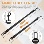 LivTee Dog Seat Belt for Car, Retractable Pet Safety Harness, Adjustable Nylon Dog Seatbelt Leash, Comfortable Dog Accessories for Vehicles (Black-2PCS)