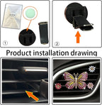 Bling Butterfly Car Clip Decor Interior，Cute Car Vent Clips Dashboard Decorations, Car Accessories Air Aromatherapy Vent Clip,Car Air Freshener Vent Clips, Rhinestone Car Accessories for Girls Womens Car Interior Decoration Cute Set (Pink Butterfly + 3...