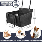 Dog Car Seat for Large Medium Dogs, Dog Car Seat Cover for Back Seat, Foldable Pet CarSeat with Safety Belt, Waterproof Fabric & Breathable Mesh, Back Seat Cover for Dogs Under 40lbs (Large, Black)