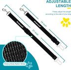 2 PCS Dog Seat Belt for Car Frskcssd Adjustable Dog Car Harness Heavy Duty Nylon Dogs Safety Seat Belt (Black)