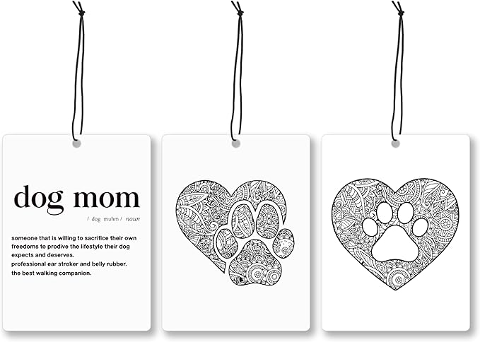 Mancheng-zi Dog Mom Gifts Car Air Freshener 3Pcs, Dog Lovers Owners Gifts for Women Air Freshener Hanging for Cars Closet Drawer or Books, Cute Pet Puppy Car Accessories Mirror Decor for Women
