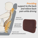 Lumbar Pillow for Chair Pad Latex Soft Lower Back Pain Relief Support for Car Seat Travel Rest Home Office Accessories Thin Brown
