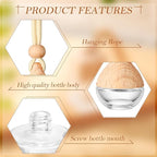Rtteri 50 Pcs Car Air Fresheners Diffuser for Essential Oil Empty Hanging Bottle Glass Bottles Refillable Perfume Pendant Aromatherapy Fragrance Ornament Decor(Simple Style)