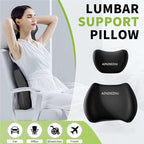 2025 Car Headrest & Lumbar Support Cushion, Car Lumbar Support Pillow and Neck Pillow Kit, Ergonomic Seat Headrest and Backseat for Neck Back Pain Relief (Brown)