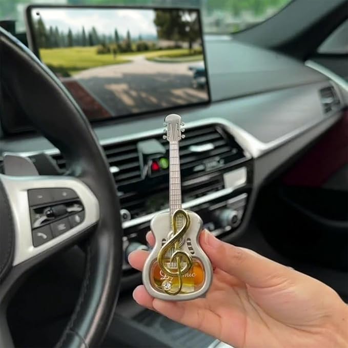 Guitar Shape Aromatherapy Diffuser,Guitar Car Air Freshener Vent Clips,Car Air Conditioner Decorations Clip Accessories,car essential oil diffuser vent clip (Red, Dragon)