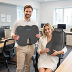 CloudBliss Ergonomic Lumbar Support Pillow Seat Cuhsion - Memory Foam for Lower Back Pain Relief, Adjustable Straps & Mesh Cover for Office, Gaming, Car Seat (Grey)
