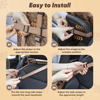 QUMY Dog Car Seats for Small Dogs Up to 11lbs, Portable Center Console Dog Booster Seat, Multi-Purpose Puppy CarSeat with Adjustable Safety Belt, Travel Pet Car Carriers for Small Dogs and Cat, Khaki