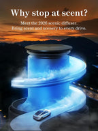 Torras Smart Car Air Freshener Diffuser CF18, Landscape Car Diffuser, Auto On/Off, 3 Modes, Ambient lights, 1100mAh Built-in Battery, Perfume Natural Fragrance, Lasts 3 Months