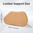 Lumbar Support Pillow for Car Seat, Office Chair Nappa Leather Memory Foam Lower Back Cushion for Back Pain Relief Improve Posture, Ergonomic Back Rest for Gaming Chair, Palomino, 1PC