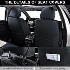 Car Seat Covers Front Pair, Breathable Nappa Leather Car Seat Cushions 2PCS, Auto Interiors Universal Fit for Most Cars, Compatible Automotive Vehicles(Sedan/SUV/Van), Black & White