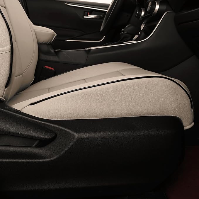 EKR Rav4 Seat Covers Custom Fit for Toyota Rav4 2021-2024 Prime SE,XSE & 2019-2025 Hybrid/PHEV SE,XSE, Leather Car Seat Cover Full Set for SUV,Faux Leather(Beige)