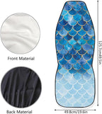 Gradient Blue Mermaid Scale Print Universal Car Seat Covers Front Seats Only for Women,Fit for Most Cars