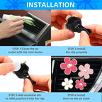 Daisy Cute Car Decoration Flower Vent Clip - Air Conditioning Outlet Clip - Colorful Car Accessory Set, SCENTED-Mixed