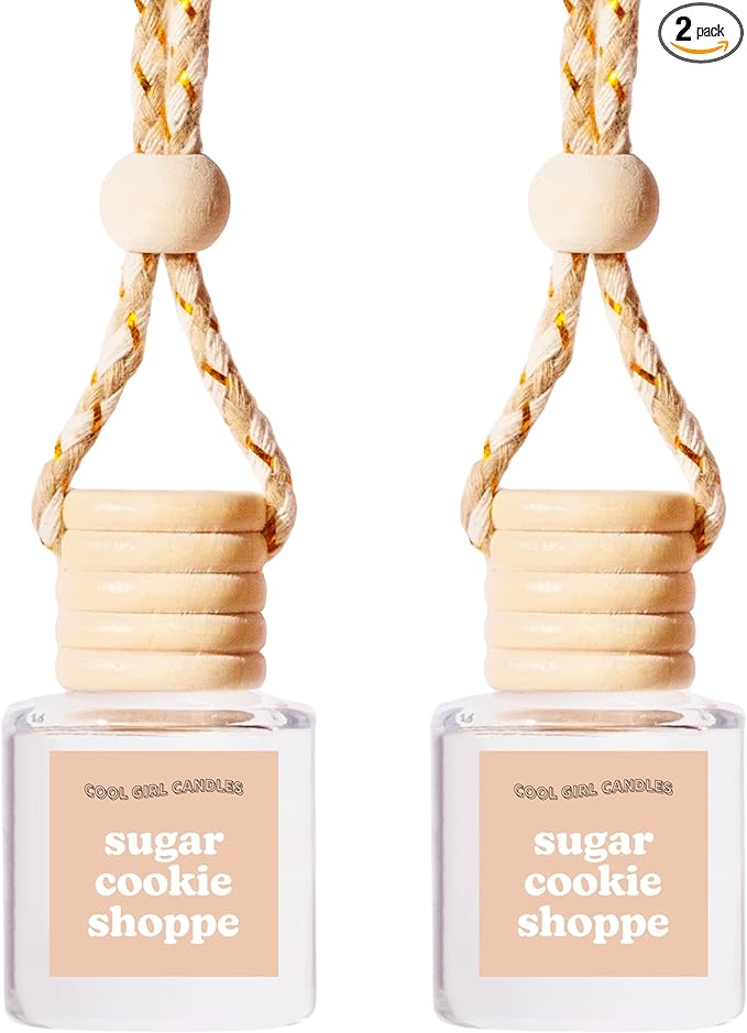 COOLGIRLCANDLES Sugar Cookie Shoppe Car Hanging Fragrance Oil Diffuser for Essential Oils, Long Lasting Car Diffuser Bottle