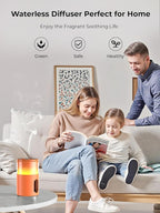 Waterless Diffuser for Essential Oil: Mini Battery Scent Diffuser for Room&Home&Car with 9 Colors LED Light - Aroma Cool Mist Machine Bright Orange