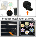 7 Pcs Cute Daisy Air Vent Clips, Flower Car Air Fresheners Vent Clips Cars Diffuser Vent Clip Charm Cars Decoration for Women Cute Interior Decor Flower Car Accessories + Sunflower Mask Hook