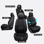 Wrangler Seat Covers 2007-2026 Front Pair, Waterproof Leather Interior Sets with Lumbar Support Custom Fit for Jeep Wrangler JK JL 2/4 Door Unlimited Sahara/Sport/Rubicon X 392 Willys, Black