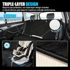 Universal Waterproof Terry Cloth Car Back Seat Cover - Heavy Duty Sweat Towel Rear Seat Protector for Post-Gym, Yoga, Beach, Pets & Kids - Machine Washable, Non-Slip Backing, Black (55" x 29")