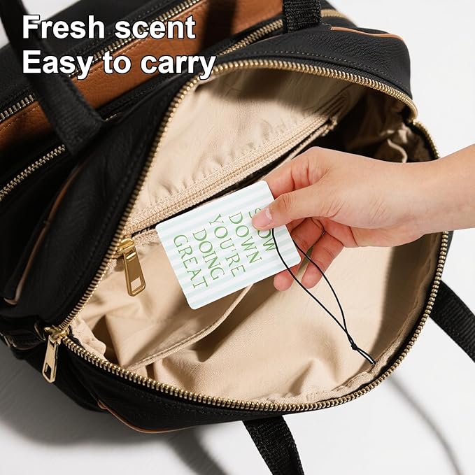 4pcs Green Christian Car Air Freshener, Portable Religious Cute Hanging Decor Floral Bible Verses Car Hanging Air Freshener for Women Girls Closet Drawer Auto Accessories (4 Styles)
