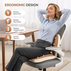 FLORICH 2 in1 Truck Seat Cushion and Lumbar Support Pillow Memory Foam Car Seat Cushion with Adjustable Strap for Truck Driver Long Drives, Fits Semi Truck Seat,Car,Office&Gaming Chair(Brown)