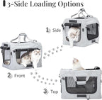 Extra Large Cat Carrier for 2 Cats, Soft Pet Car Travel XL Bag for Large Big Cat 20lbs+, for Two Cats Long Trips Ride 24"x16.5"x16.5" with Litter Box