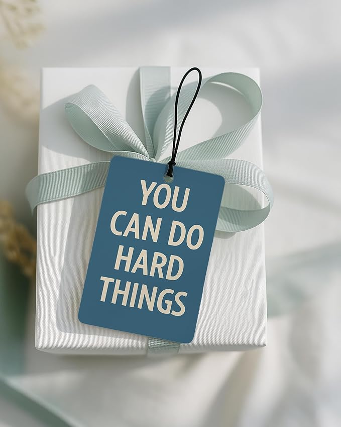 Inspirational Car Air Freshener 4 Pcs Coconut Scented, Self Care Gifts for Women Car Accessories Mirror Decor, Mental Health Hanging Air Freshener for Therapy Office Classroom Cars Books
