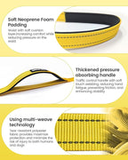Hands Free Dog Leash & Car Seatbelt, 5.9-9.5ft Crossbody Dog Belt with Dual Soft Handles, Shock-Absorbing, 360° Clip, Reflective Design for Walking, Running, Hiking, Travel.(Yellow)