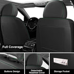 Fit for 98% of Mercedes Benz Car Seat Covers, Premium Nappa Leather Seat Cover, Fully Wrapped Protect Modern Style Seat Cover (5-Seat Standard, Black & Green)