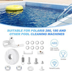 Pool Cleaner Idler Wheel Replacement Kit Part for Polaris 280 180, ABS Metal White Ball Bearing with Tire C16 C36 Swing Shaft Components C36 Wheel Washer Swing Axis
