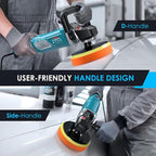 ENEACRO Buffer Polisher, 1800W Rotary Car Polisher Waxer, Variable Speed with Digital Readout, 6”/7” Backing Plate, Detachable Handles Suitable for Boat,Car Sanding, Polishing and Waxing