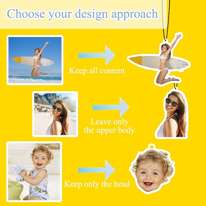 Custom Air Freshener for Car.Personalized Double Sided Photo Car Air Fresheners.Personalizado Logo Car Air Freshener With Picture Text (1 PCS-CUT)