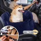 Dog Car Seat for Small Dogs, Portable Puppy Car Seat of Easy Installation, Fashionable Pet Carrier Bag with Large Pockets, Machine Washable Dog Booster Seat (Navy)