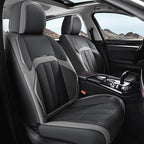 Coverado Car Seat Cover, Cover for Cars Front Seat, Premium Leather, Universal Fit Waterproof Seat Protectors, Car Seat Cushion Non-Slip for Most Cars-BlackGray