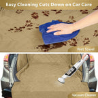 F-color SUV Cargo Liner for Dogs - Waterproof Pet Cargo Liner with Side Flaps, Comfort Dog Cargo Cover with Bumper Flap, Scratchproof Non-Slip Large for Full-Size SUVs Vans, 55 x 93 Inch, Khaki