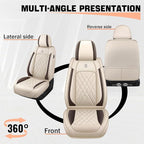 Car Seat Covers Compatible with Toyota Camry 2012-2026 Durable Waterproof Automotive Seat Covers Stretchable Fabric Material, Airbag Compatibility, Premium Nappa Leather(Full Set, Beige Brown)