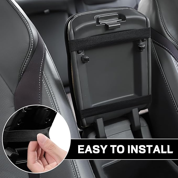 Car Center Console Cushion Pad, 12.72"×7.52" Leather Waterproof Auto Armrest Seat Box Protector, Car Center Console Cover, Universal Interior Decor Car Accessories for SUV Truck (Gray)