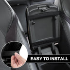Car Center Console Cushion Pad, 12.72"×7.52" Leather Waterproof Auto Armrest Seat Box Protector, Car Center Console Cover, Universal Interior Decor Car Accessories for SUV Truck (White)