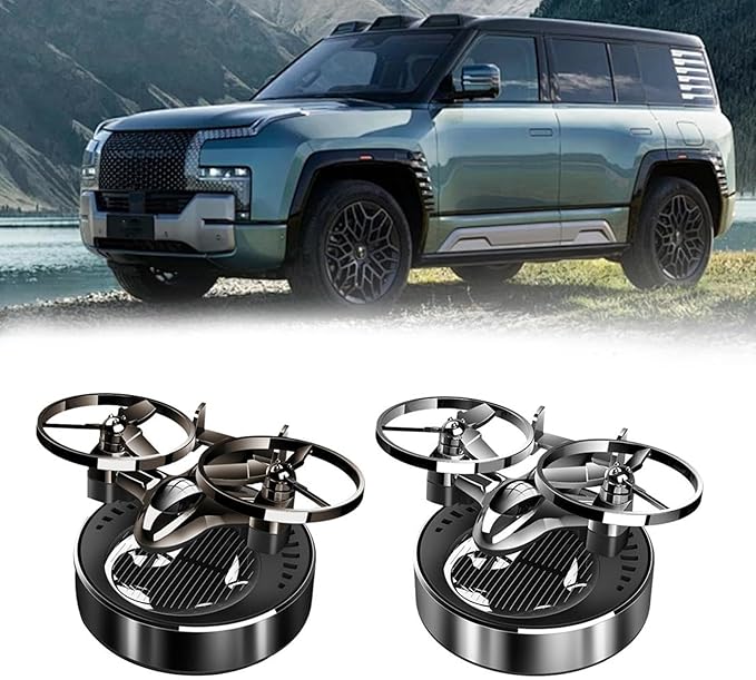 Solar Energy Auto Rotating Diffuser with Fragrance, Essential Oil Diffuser Scent Decoration for Car Interior & Home Office (2pcs)