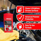 Mothers California Gold Chrome Polish, 12 oz. — Cleans & Brightens Chrome Bumpers, Wheels, Trim & Accessories, Protects Against Fingerprints, Rust & Corrosion, Safe on Glass & Mirrors (05212)