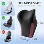 BEBAS Car Headrest Pillow, Ergonomic Neck Pillow with Memory Foam, Enlarged Surface for Head Neck Shoulder Support, Breathable Removeable Car Seat Pillow for Pain Relief (Black Red)
