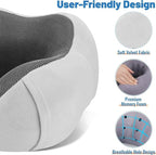 CloudBliss Travel Pillow Premium Memory Foam, Comfortable & Supportive Neck Pillow, Neck Pillows for Sleeping Travel, Airplane Pillow for Sleeping Airplane, Car, Office and Home（Black & Light Grey）
