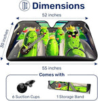 GENANY Pickle Family Windshield Sun Shade for Car SUV Truck (55x30 Inches), Funny Sun Shade Windshield, Shades for Windows, Protector Blocks UV, Car Decor