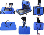 EliteField 3-Door Folding Soft Dog Crate with Carrying Bag and Fleece Bed (2 Year Warranty), Indoor & Outdoor Pet Home (20" L x 14" W x 14" H, Royal Blue)