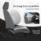 Coverado Car Seat Covers, Front Covers for Cars, Car Seat Cover Front Seats, Automotive Seat Cover, Waterproof, Leather Car Seat Cushion, Universal Interior Seat Protectors for Most Cars Gray-Pruple