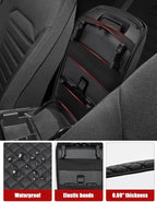 KBH Center Console Armrest Cover for Ford Fusion 2013 2014 2015 2016, Middle Console Lid Covering, Arm Rest Cushion Pad, Vinyl Leather Trim, Anti-Scratch, Black