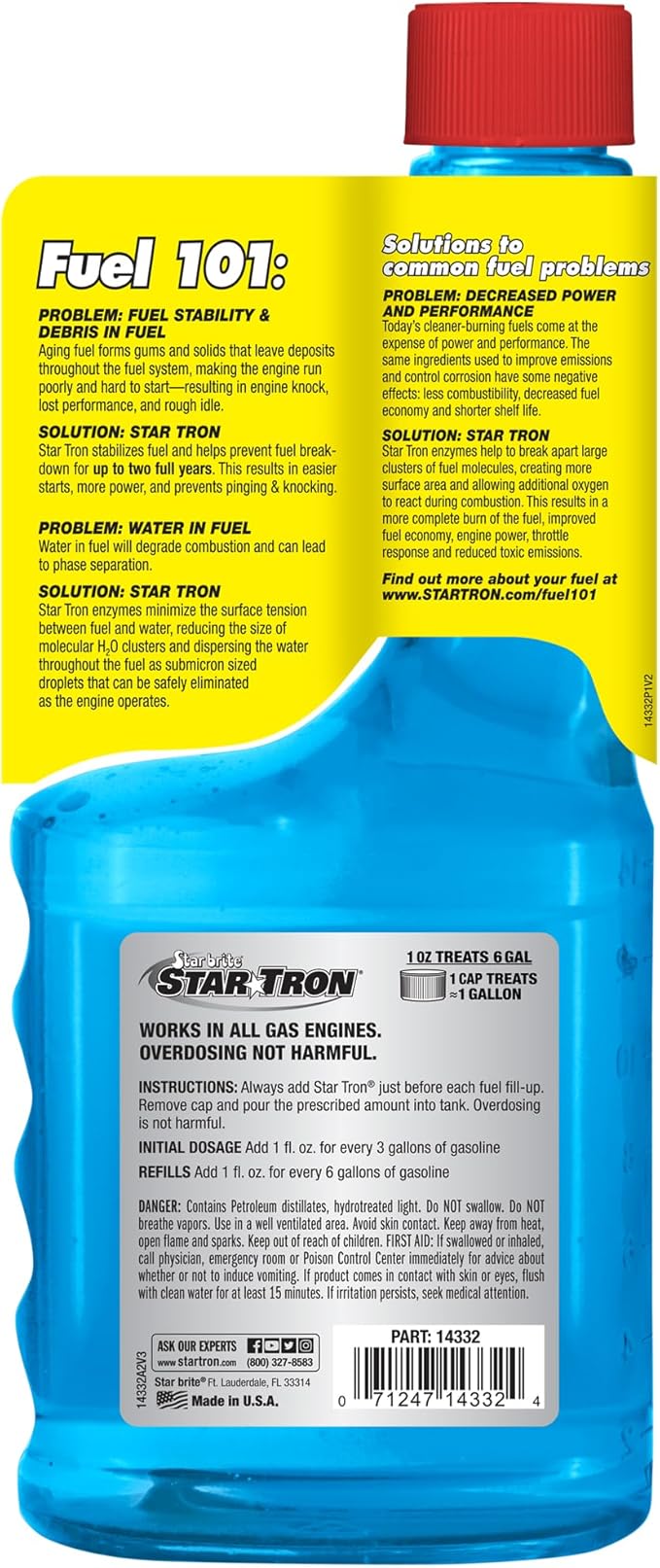 Star Tron Enzyme Fuel Treatment - Small Engine Formula – Gas Additive Rejuvenates & Stabilizes Old Gasoline - Cures & Prevents Ethanol Problems